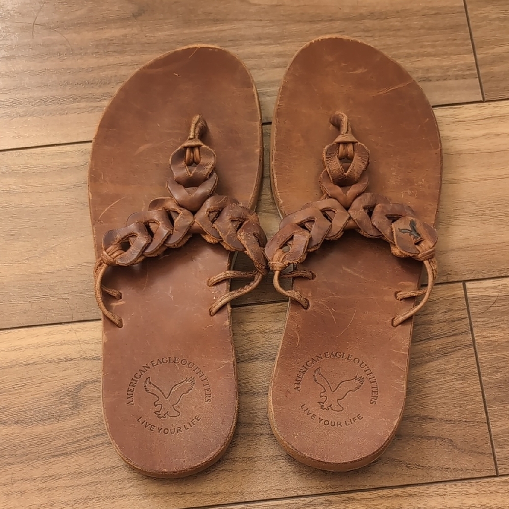 American Eagle Brown Leather Sandals